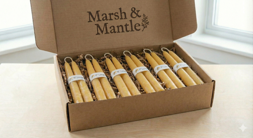 Hand-Dipped 100% Beeswax Taper Candles – 6 Inch (Pair) $ 16
